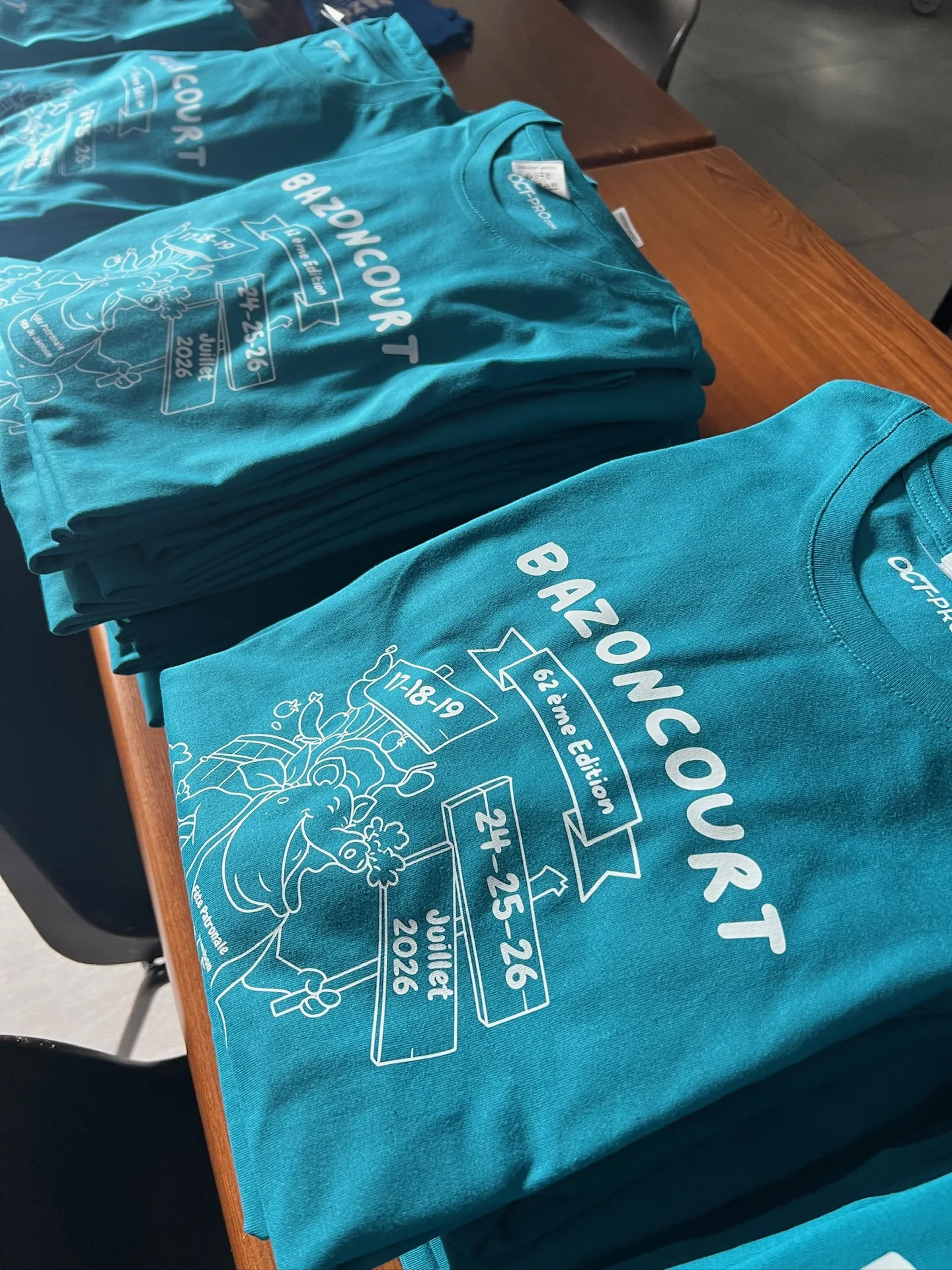 T-shirts bénévoles fête Bazoncourt — impression DTF OCT-PRO